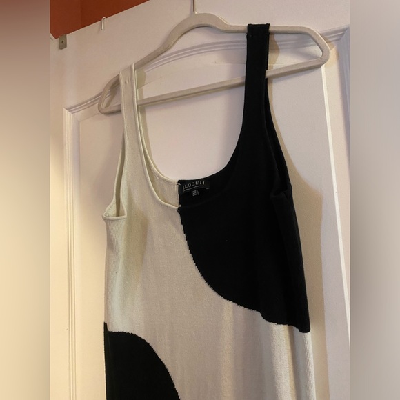 ELOQUII - black and white abstract knit midi dress - Picture 3 of 4